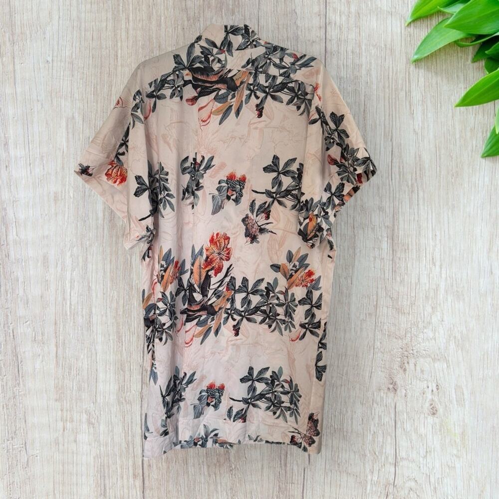 Kimono tropical print button up dress or coverup - Picture 3 of 6